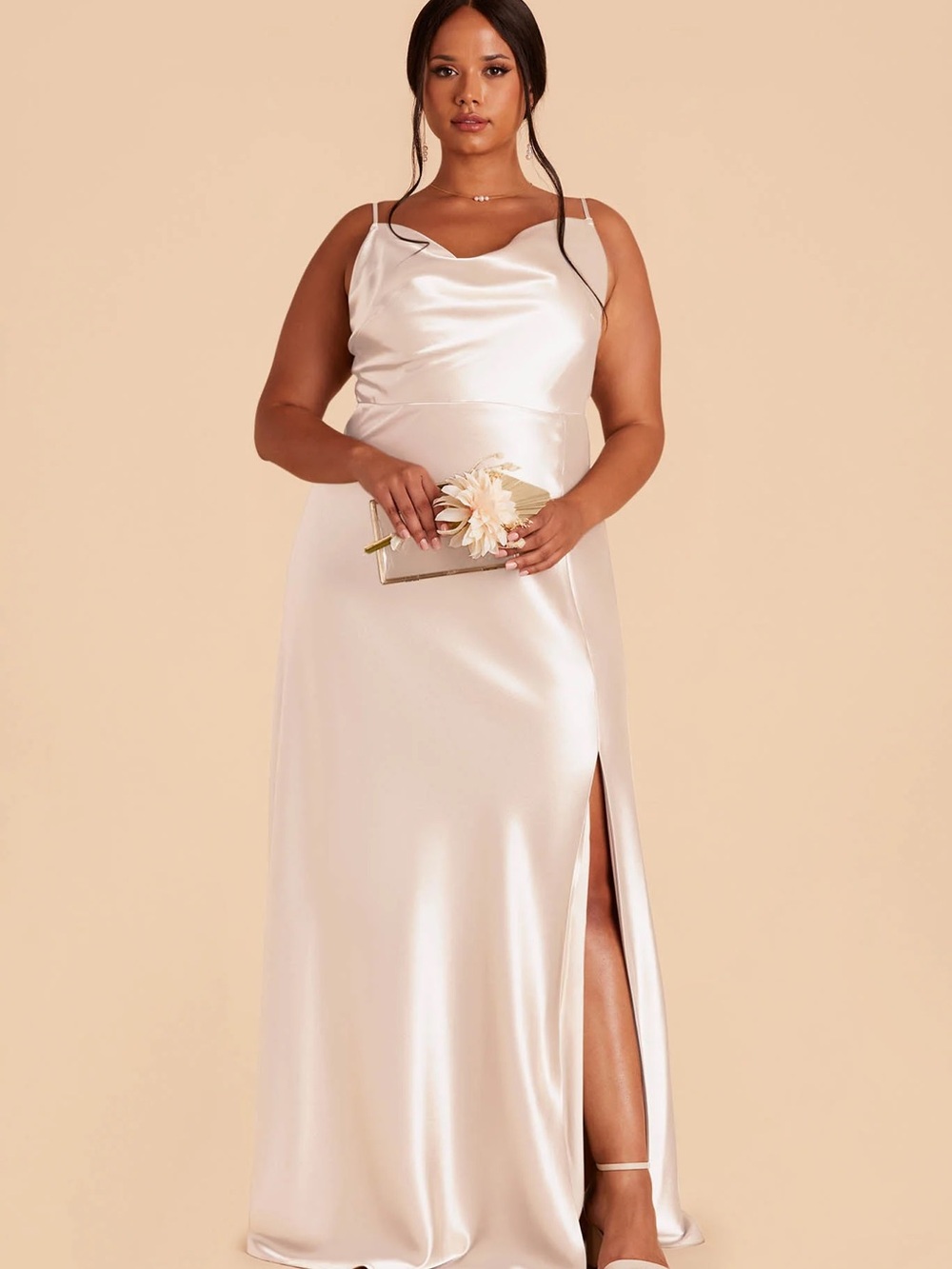 Birdy Grey Satin Dress in Champagne